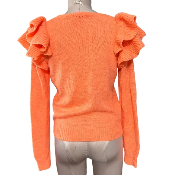 Lilly Pulitzer light orange sweater in XS. Ruffled collar and shoulders. - Picture 4 of 14